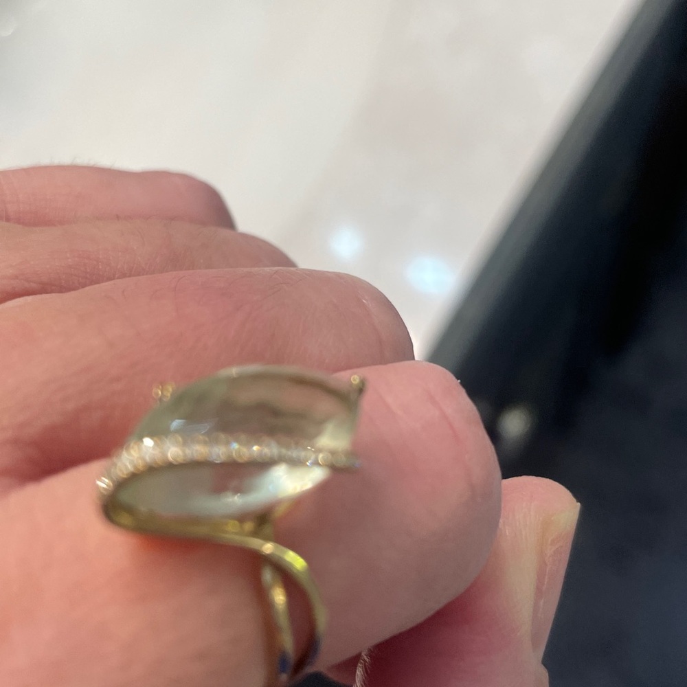 Effy Gold Ring with Green Gemstone and Diamond Accents - Picture 4 of 15